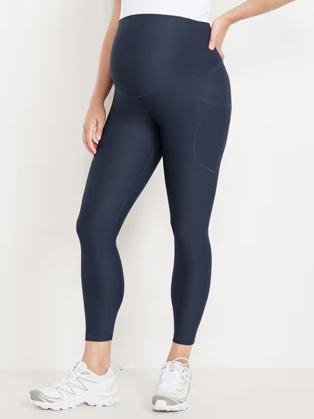 Old Navy Medium Maternity Full-Panel PowerSoft 7/8 Rib Leggings 50% off Retail